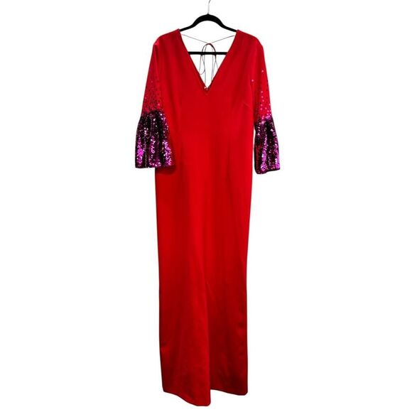Sachin & Babi Byzas Gown Cerise - Pre-Owned - Picture 2 of 5
